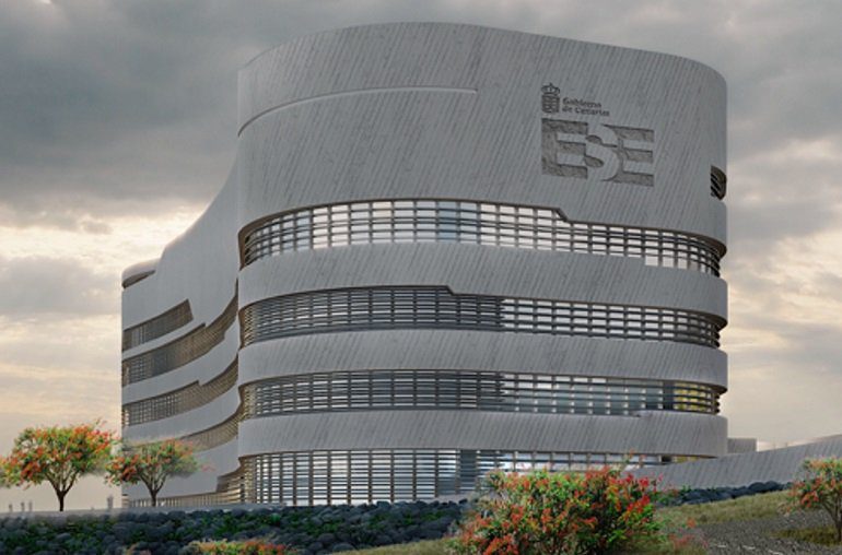 Edificios de Servicios Esencial del Gobierno de Canarias_detalle fachada lateral