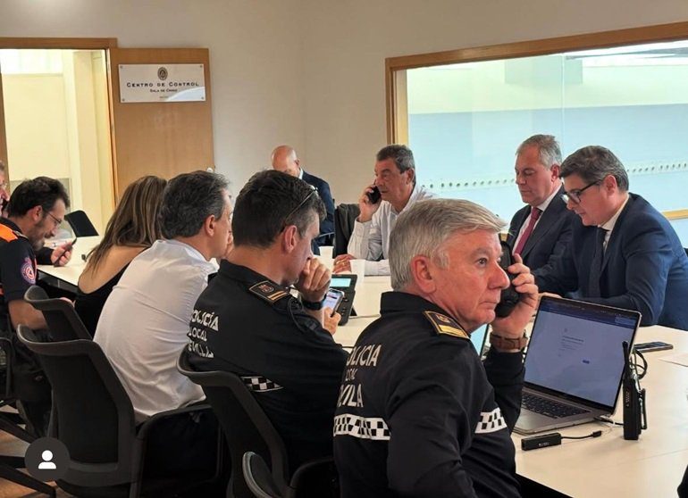 Sala de Crisis del Centro de Control de la Policía Local de Sevilla